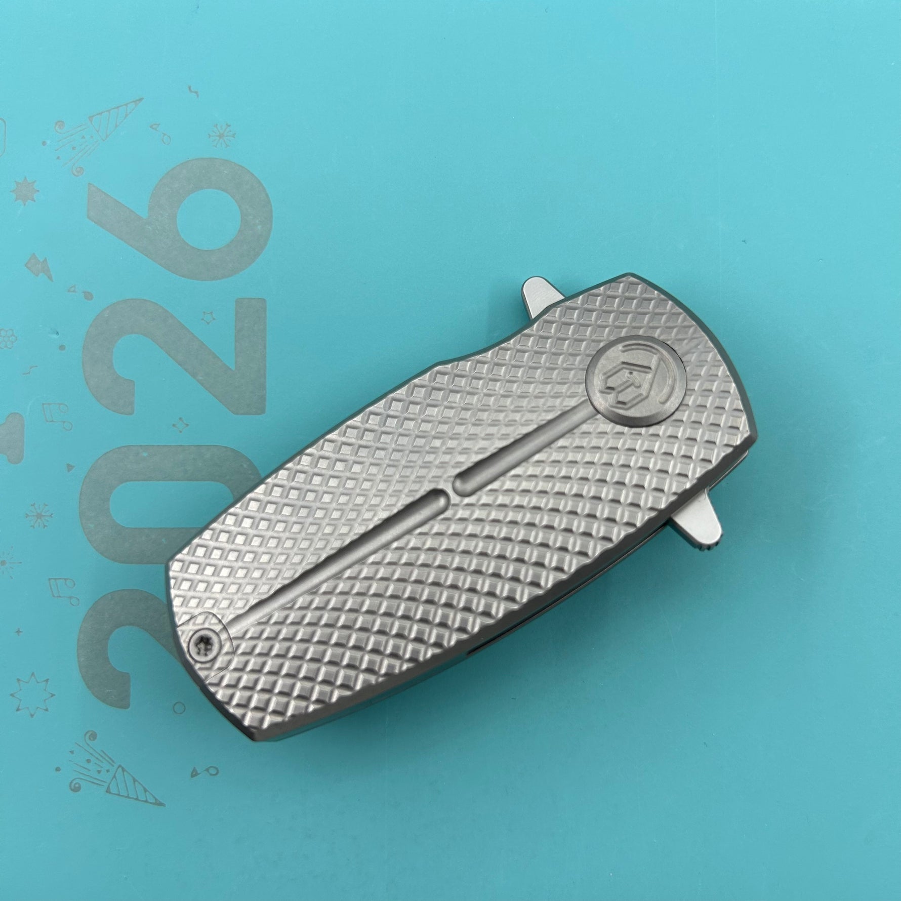KB KNIVES KB451A Fang Mini Pocket Knife Grey Titanium with Diamond Milling 1.97" Beadblast M390 Blade