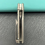 KB KNIVES KB451A Fang Mini Pocket Knife Grey Titanium with Diamond Milling 1.97" Beadblast M390 Blade