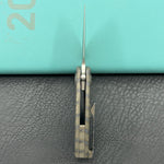 KB KNIVES KB451B Fang Mini Pocket Knife Flame Ano Titanium with Diamond Milling 1.97" Beadblast M390 Blade