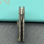 KB KNIVES KB451B Fang Mini Pocket Knife Flame Ano Titanium with Diamond Milling 1.97" Beadblast M390 Blade