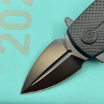 KB KNIVES KB451C Fang Mini Pocket Knife Black PVD Titanium with Diamond Milling 1.97" Regular DLC M390 Blade