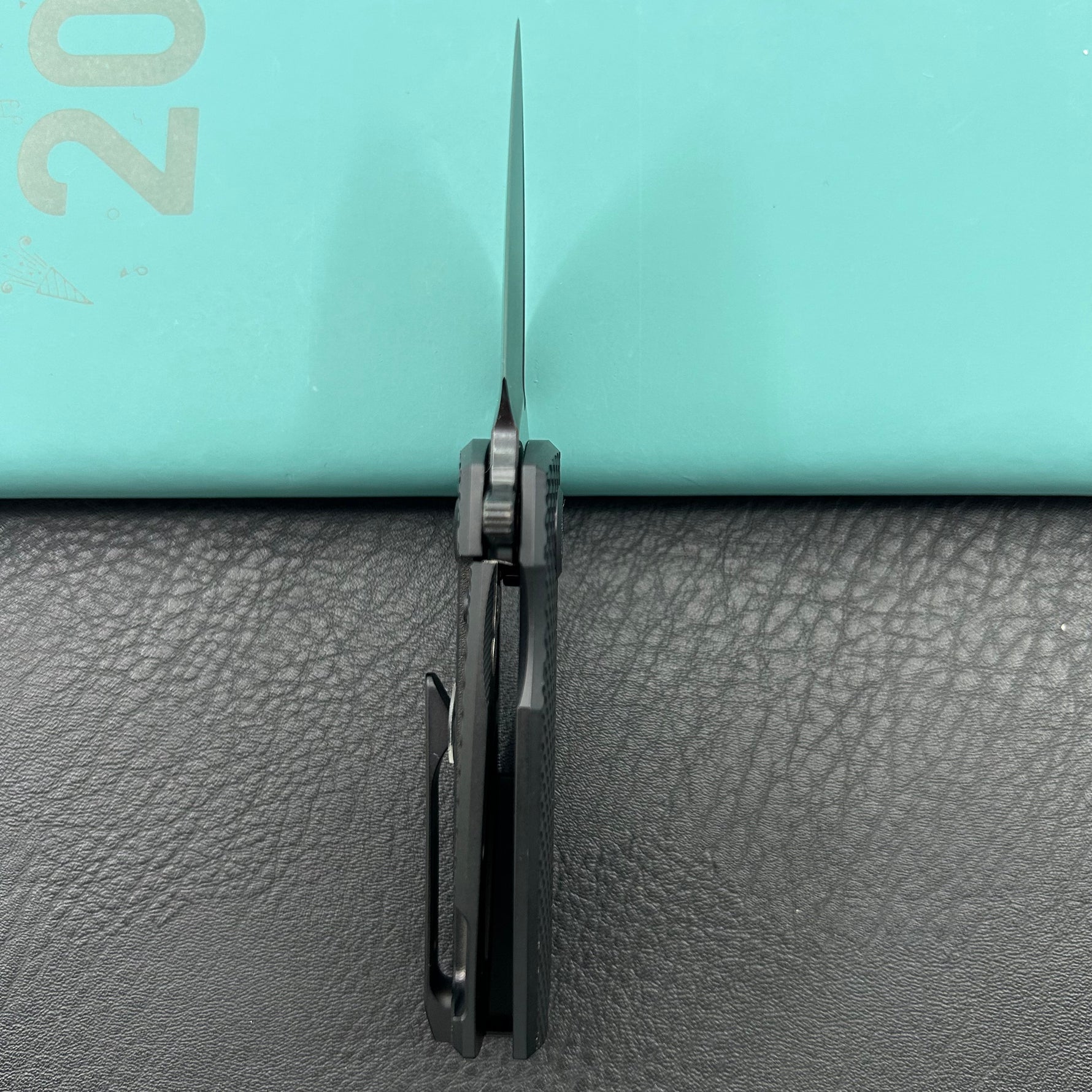 KB KNIVES KB451C Fang Mini Pocket Knife Black PVD Titanium with Diamond Milling 1.97" Regular DLC M390 Blade