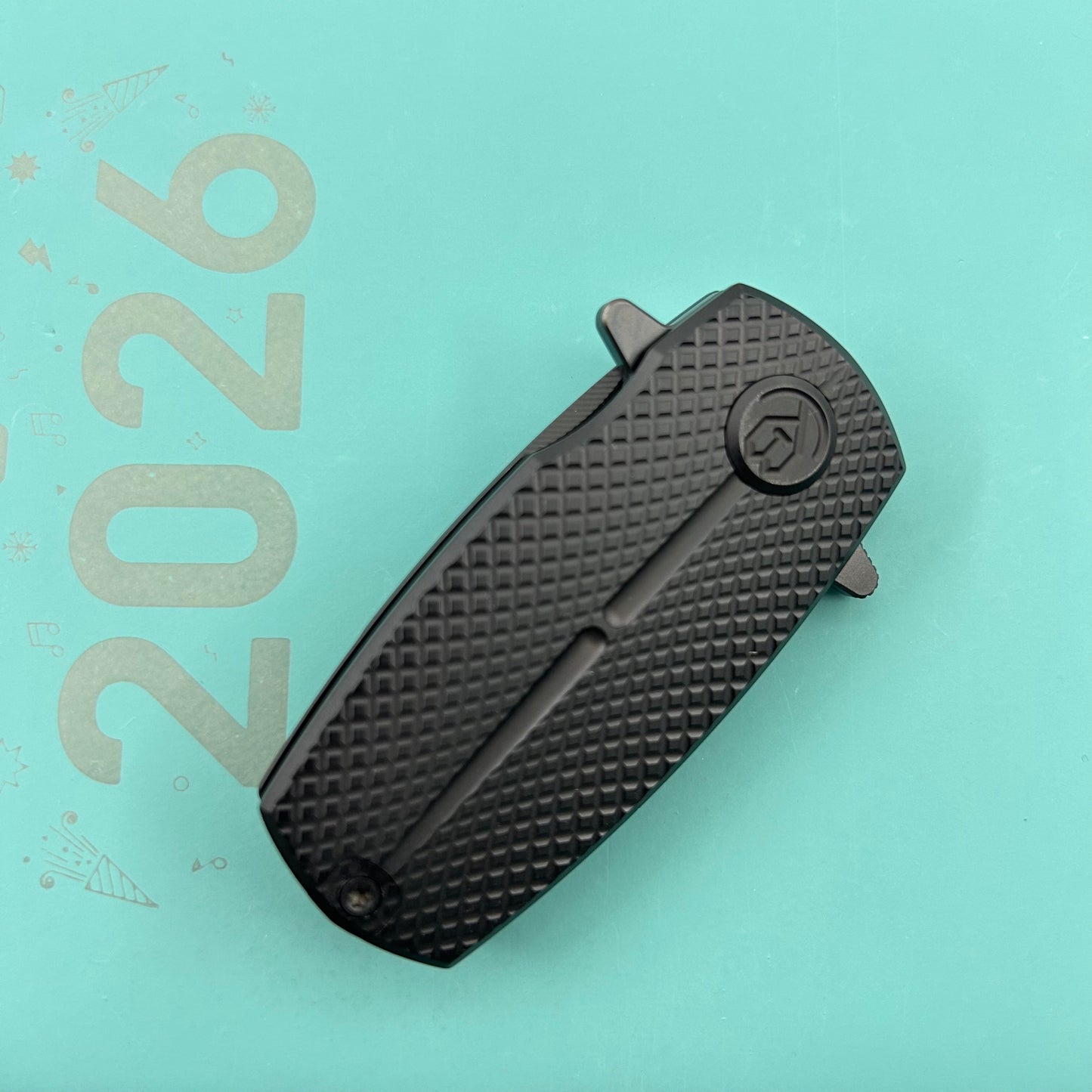 KB KNIVES KB451C Fang Mini Pocket Knife Black PVD Titanium with Diamond Milling 1.97" Regular DLC M390 Blade