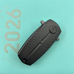 KB KNIVES KB451C Fang Mini Pocket Knife Black PVD Titanium with Diamond Milling 1.97" Regular DLC M390 Blade