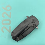 KB KNIVES KB451C Fang Mini Pocket Knife Black PVD Titanium with Diamond Milling 1.97" Regular DLC M390 Blade