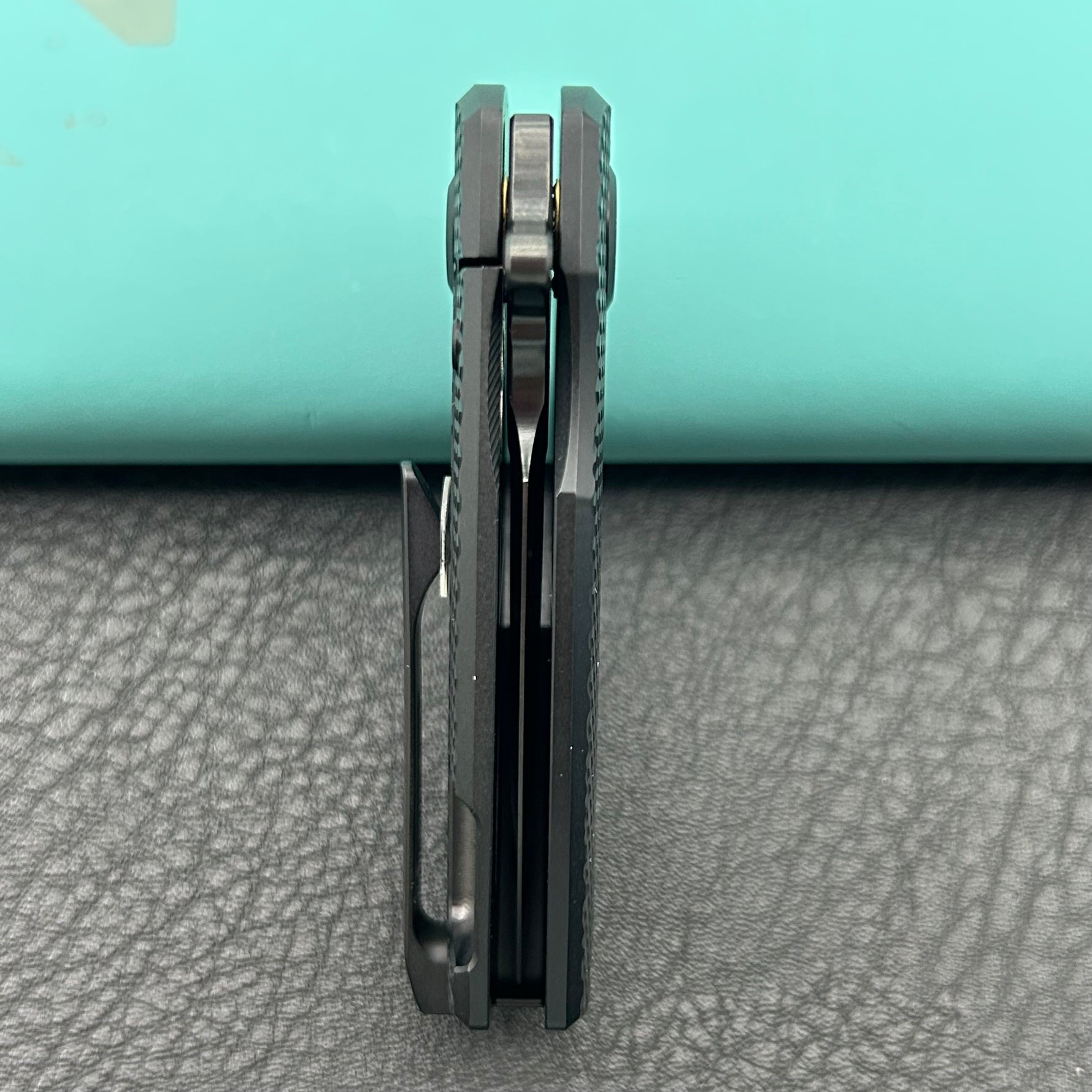 KB KNIVES KB451C Fang Mini Pocket Knife Black PVD Titanium with Diamond Milling 1.97" Regular DLC M390 Blade