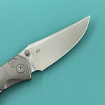 KB KNIVES KB264A Stingray Button Lock Folding Knife Gray Titanium Handle 3.07" Clip Point Bead Blasted M390 Blade