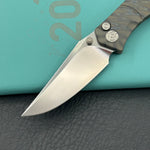KB KNIVES KB264B Stingray Button Lock Folding Knife Gray Titanium Handle 3.07" Clip Point Bead Blasted M390 Blade