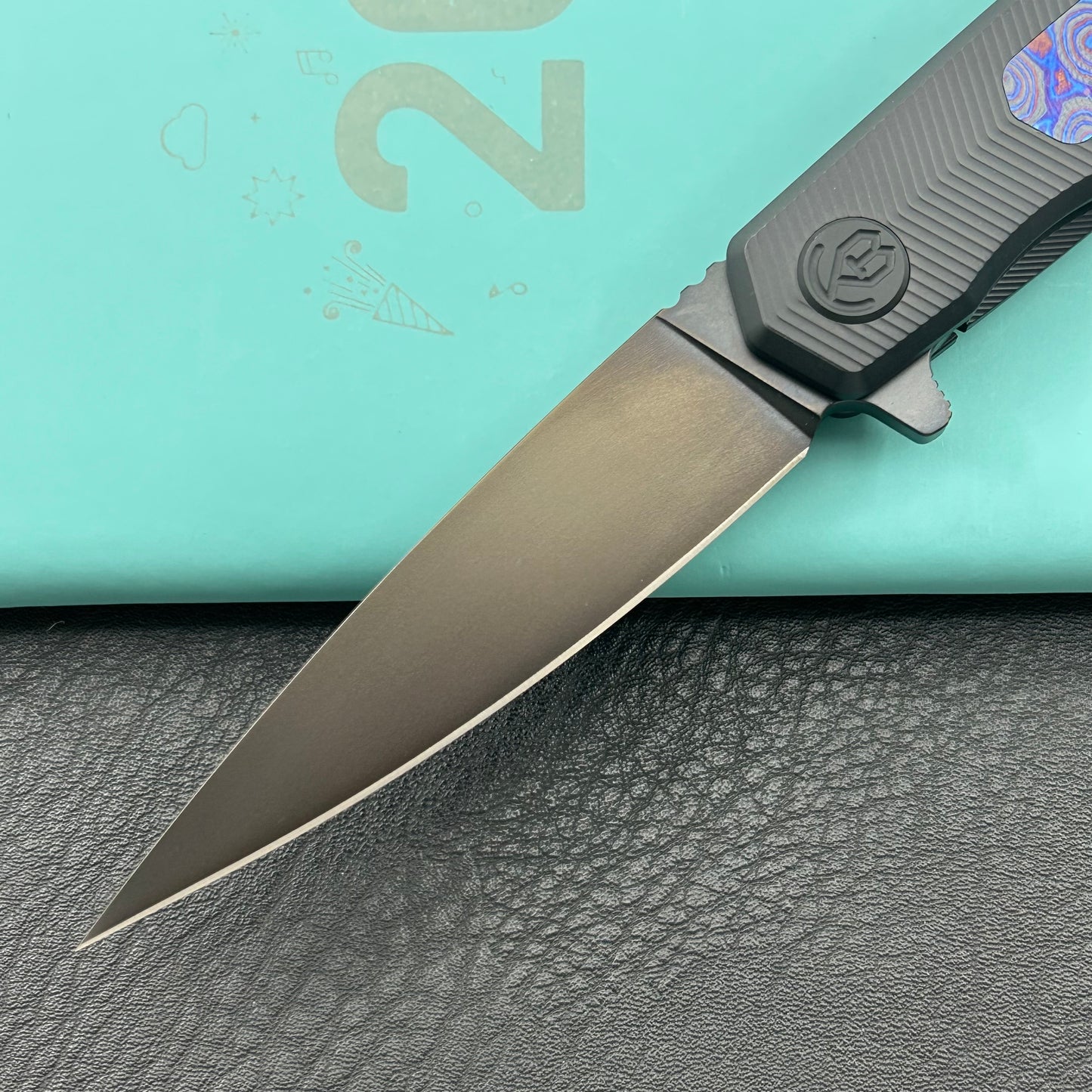 KB KNIVES KB456D Mos Folding Knife Regular DLC Micro Milling with Zircuti  inlay Handle 3.27'' DLC M390