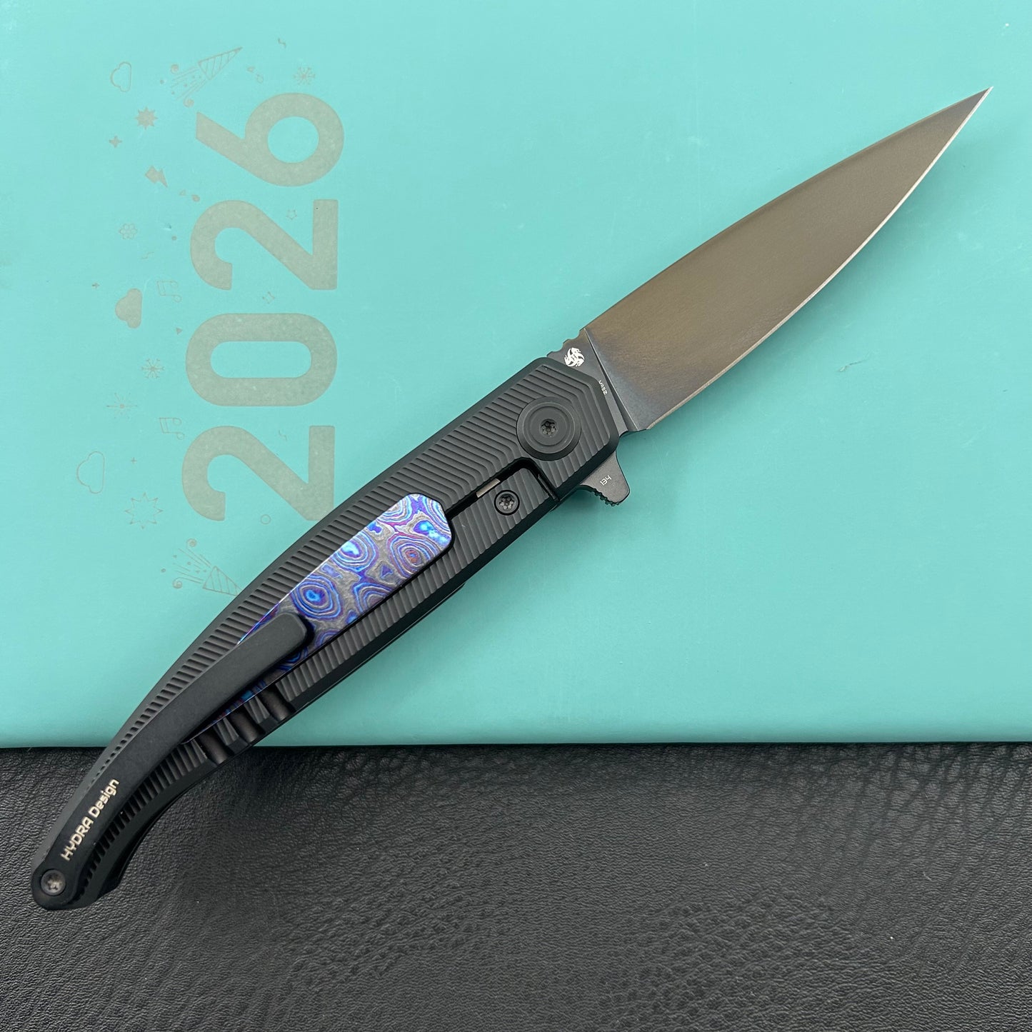 KB KNIVES KB456D Mos Folding Knife Regular DLC Micro Milling with Zircuti  inlay Handle 3.27'' DLC M390