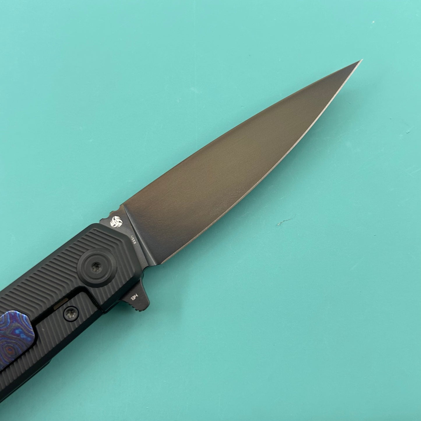 KB KNIVES KB456D Mos Folding Knife Regular DLC Micro Milling with Zircuti  inlay Handle 3.27'' DLC M390