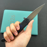 KB KNIVES KB456D Mos Folding Knife Regular DLC Micro Milling with Zircuti  inlay Handle 3.27'' DLC M390