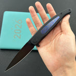 KB KNIVES KB456D Mos Folding Knife Regular DLC Micro Milling with Zircuti  inlay Handle 3.27'' DLC M390