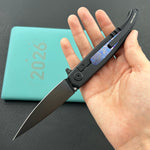KB KNIVES KB456D Mos Folding Knife Regular DLC Micro Milling with Zircuti  inlay Handle 3.27'' DLC M390