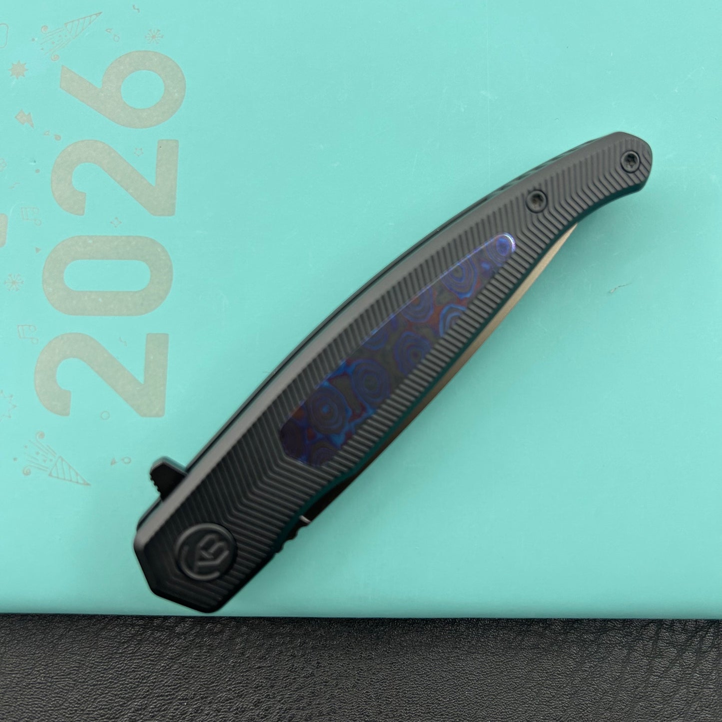 KB KNIVES KB456D Mos Folding Knife Regular DLC Micro Milling with Zircuti  inlay Handle 3.27'' DLC M390