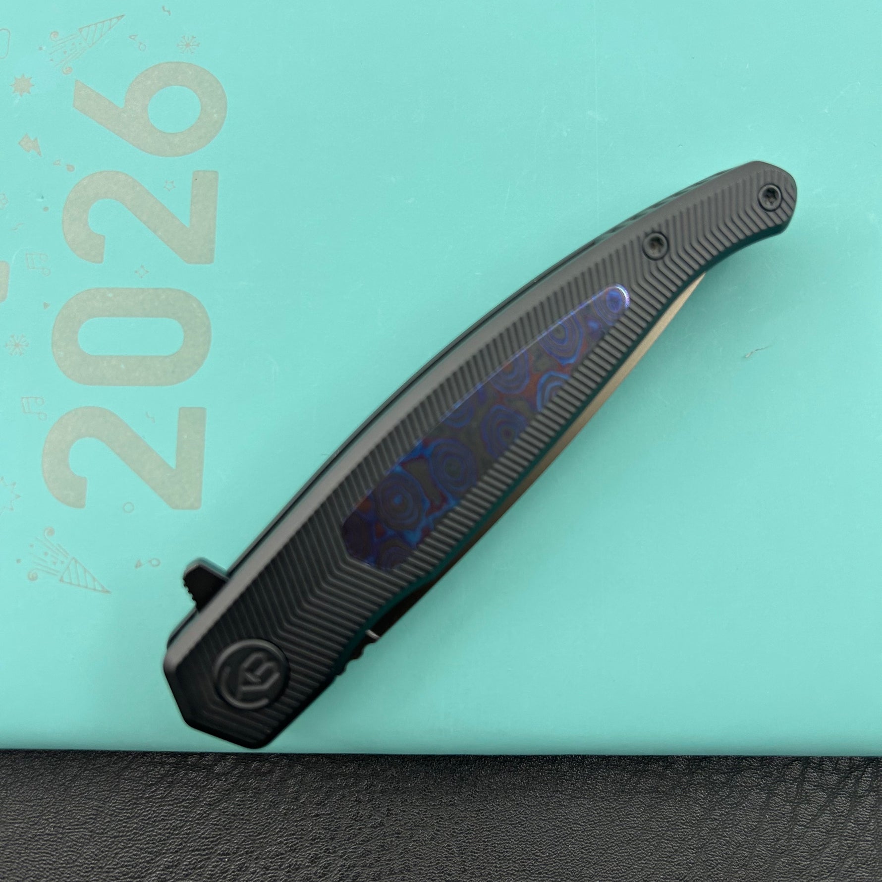 KB KNIVES KB456D Mos Folding Knife Regular DLC Micro Milling with Zircuti  inlay Handle 3.27'' DLC M390
