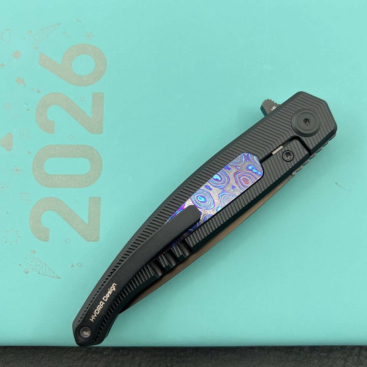 KB KNIVES KB456D Mos Folding Knife Regular DLC Micro Milling with Zircuti  inlay Handle 3.27'' DLC M390