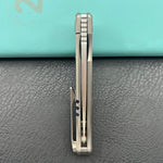 KB KNIVES KB456B Mos Folding Knife Sandblasting Titanium Micro Milling with Zircuti inlay Handle 3.27'' Silver Bead Blasting M390