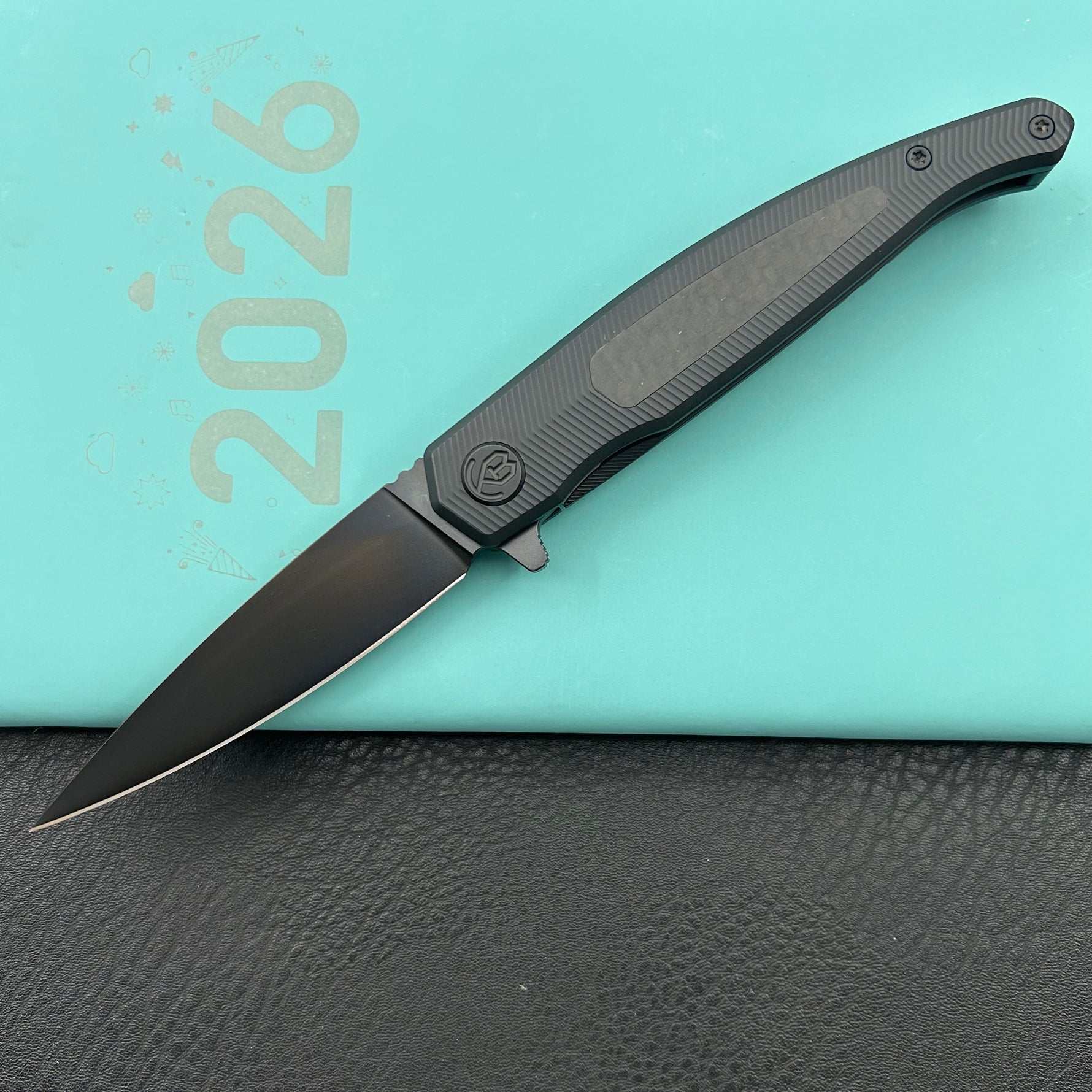 KB KNIVES KB456C Mos Folding Knife Regular DLC Micro Milling with Wave CF inlay Handle 3.27'' DLC M390