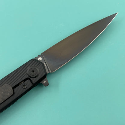 KB KNIVES KB456C Mos Folding Knife Regular DLC Micro Milling with Wave CF inlay Handle 3.27'' DLC M390