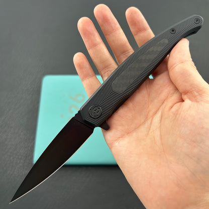 KB KNIVES KB456C Mos Folding Knife Regular DLC Micro Milling with Wave CF inlay Handle 3.27'' DLC M390