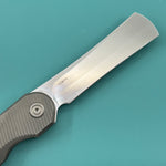 KB KNIVES KB380A Ikul Button Lock Folding Knife Gray Titanium Micro Milling 3.34'' Razor Bead Blasted M390 Blade