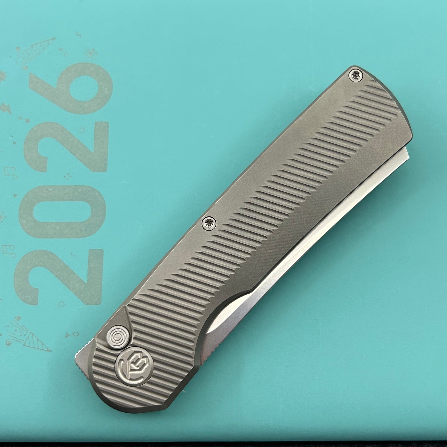KB KNIVES KB380A Ikul Button Lock Folding Knife Gray Titanium Micro Milling 3.34'' Razor Bead Blasted M390 Blade