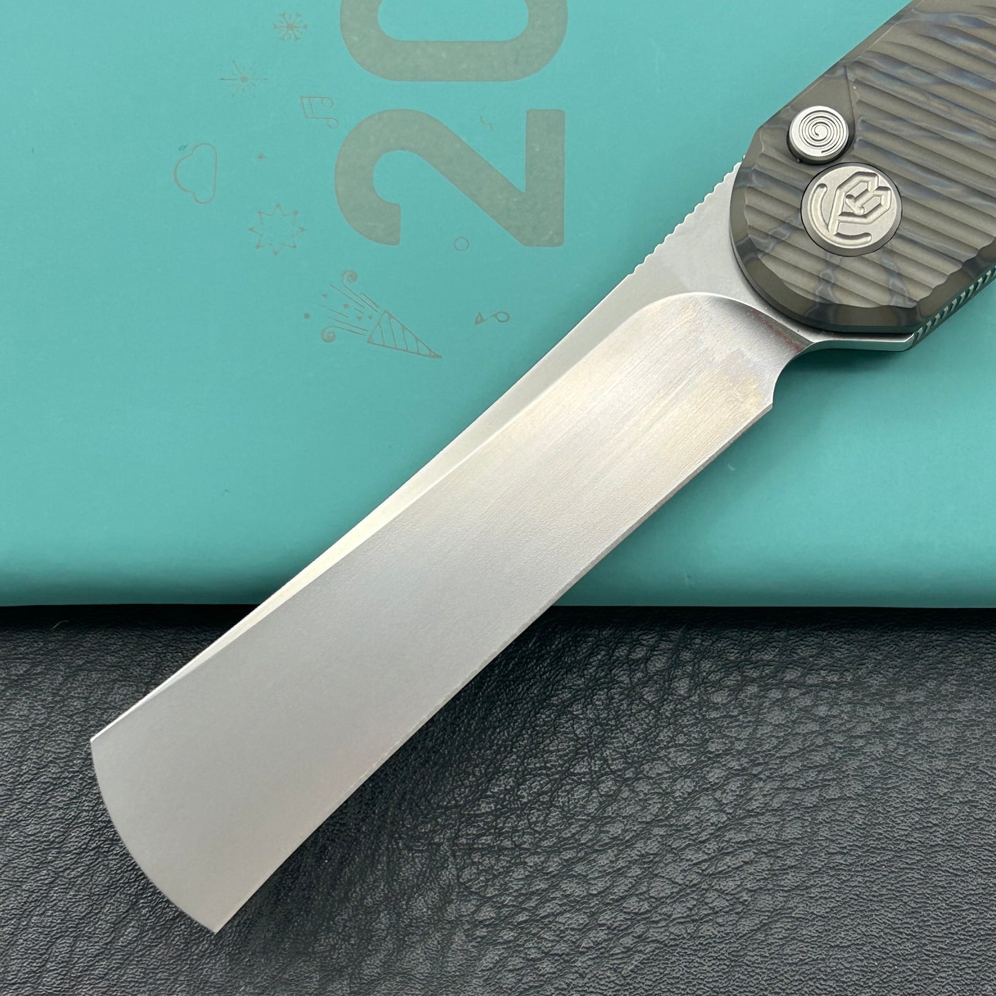 KB KNIVES KB380B Ikul Button Lock Folding Knife Gray Titanium Micro Milling 3.34'' Razor Bead Blasted M390 Blade