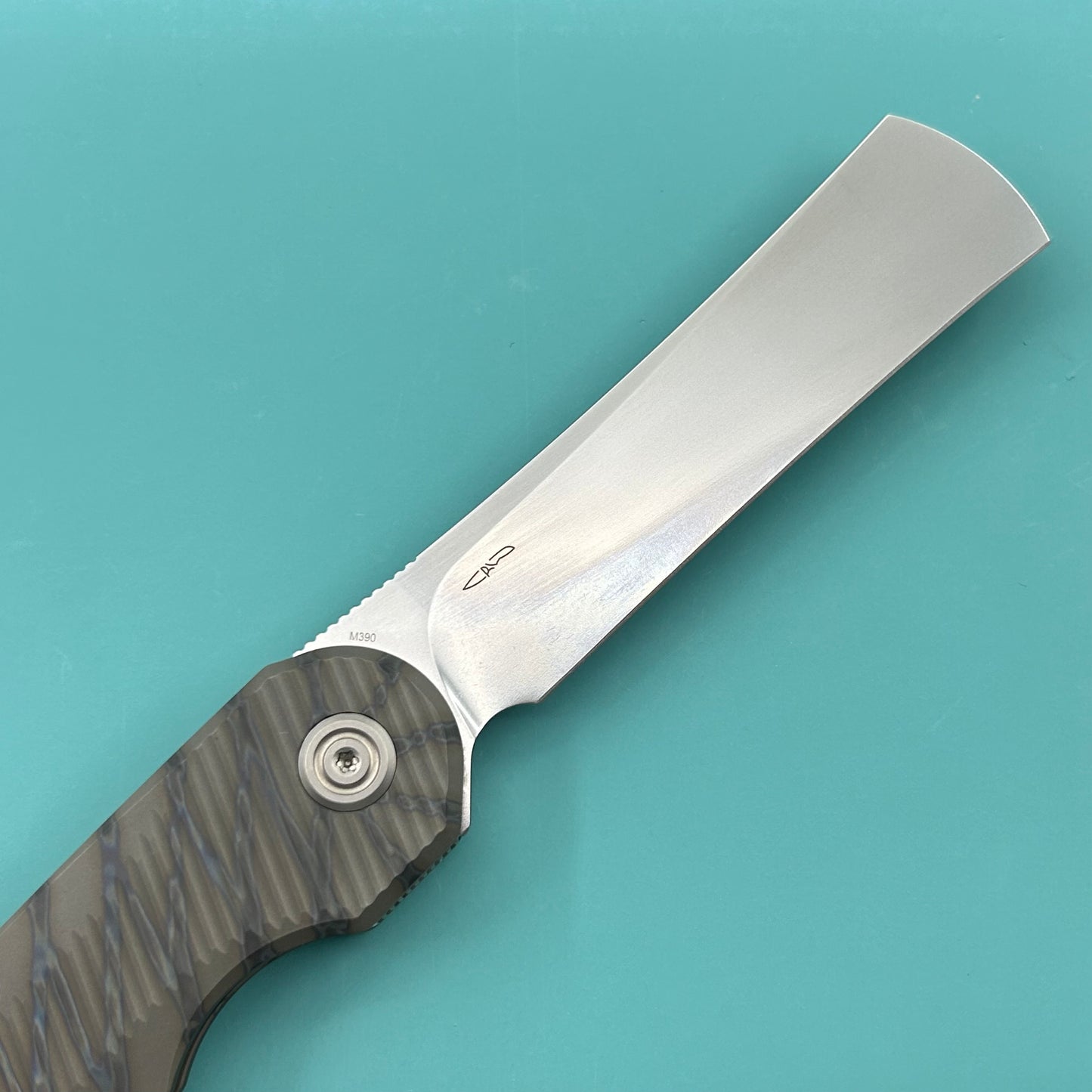 KB KNIVES KB380B Ikul Button Lock Folding Knife Gray Titanium Micro Milling 3.34'' Razor Bead Blasted M390 Blade