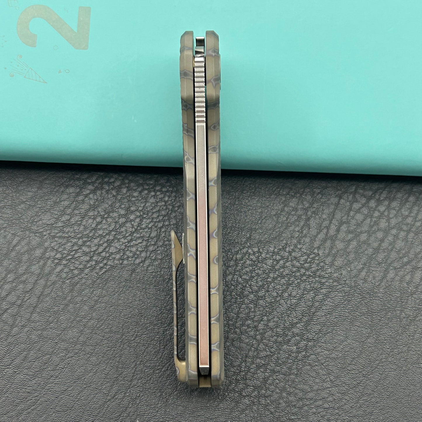 KB KNIVES KB380B Ikul Button Lock Folding Knife Gray Titanium Micro Milling 3.34'' Razor Bead Blasted M390 Blade