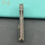 KB KNIVES KB380B Ikul Button Lock Folding Knife Gray Titanium Micro Milling 3.34'' Razor Bead Blasted M390 Blade