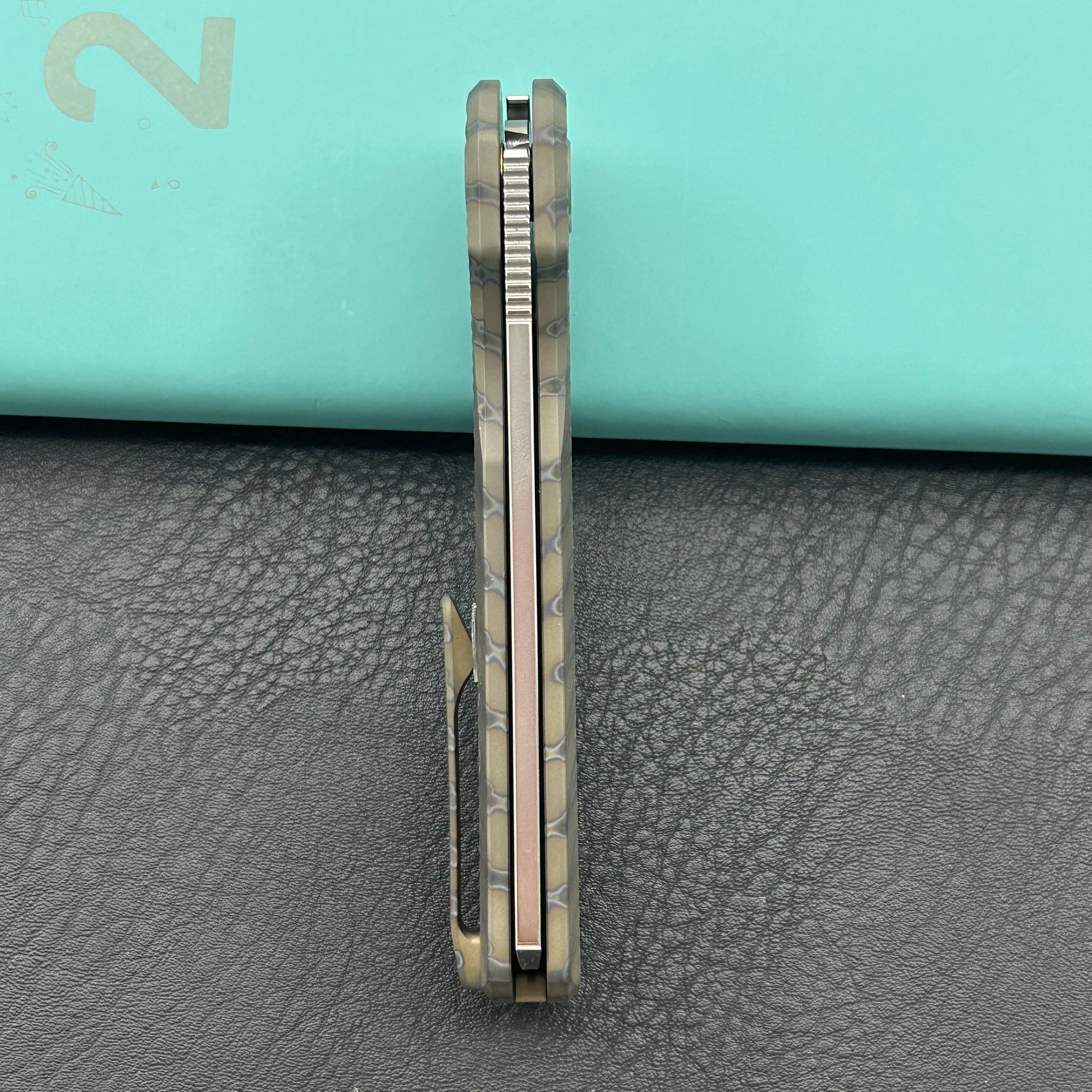 KB KNIVES KB380B Ikul Button Lock Folding Knife Gray Titanium Micro Milling 3.34'' Razor Bead Blasted M390 Blade