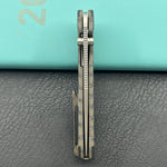 KB KNIVES KB431B Zephyr Folding Pocket Knife Flamed Titanium with Wave CF Inlay 4.65" Silver Beadblast M390