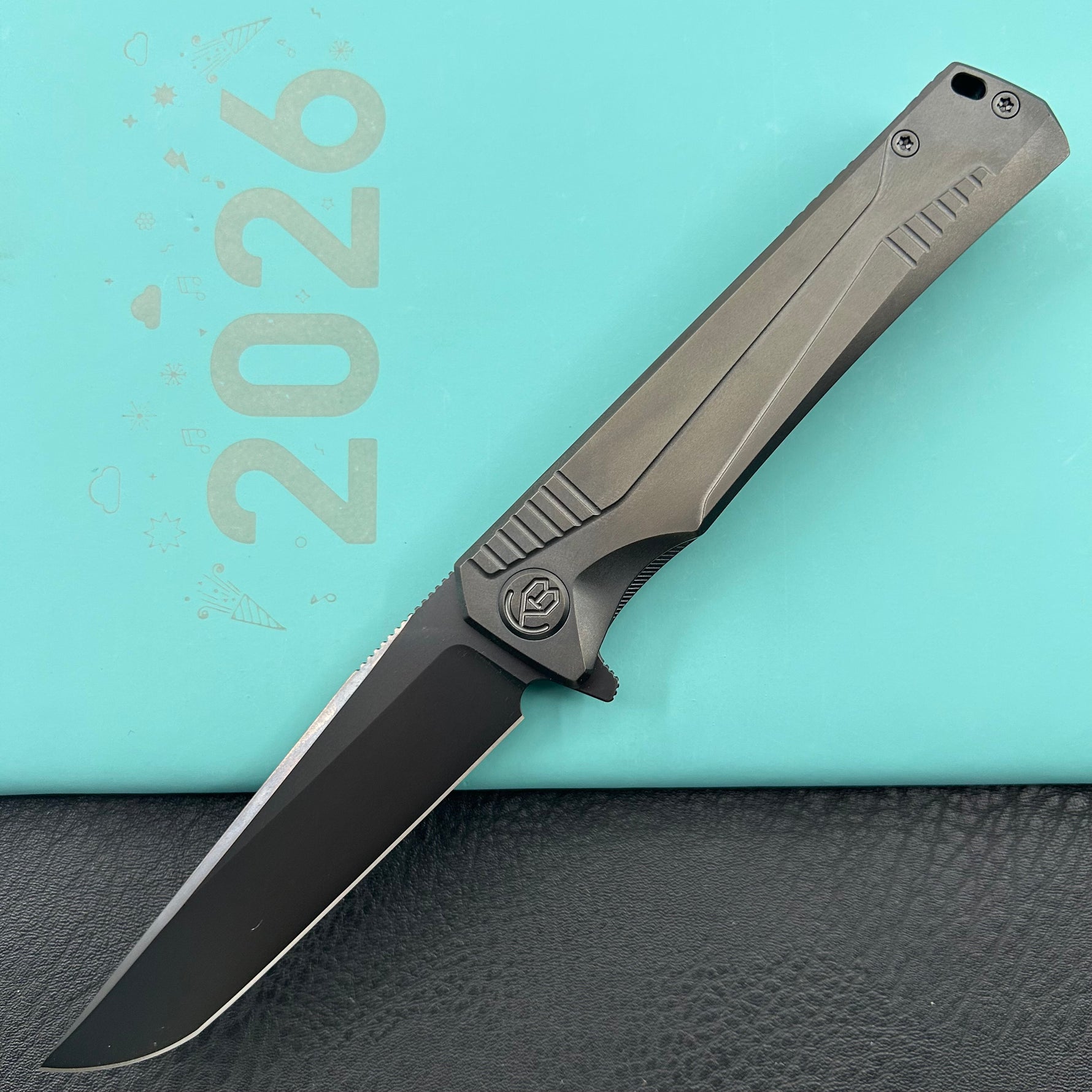 KB KNIVES  KB429C Pyramid Folding Knife Regular DLC Titanium Handle 3.54'' Regular DLC M390 Blade