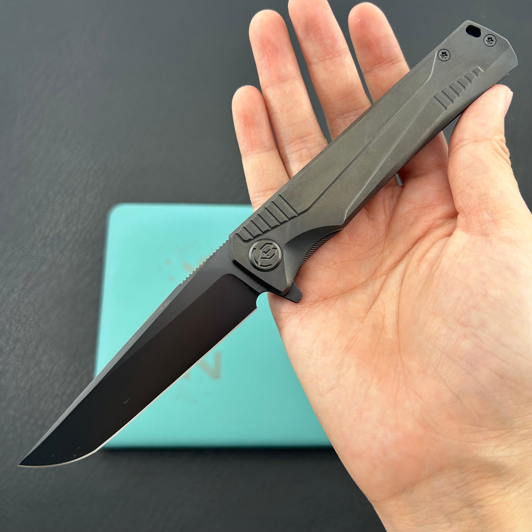 KB KNIVES  KB429C Pyramid Folding Knife Regular DLC Titanium Handle 3.54'' Regular DLC M390 Blade