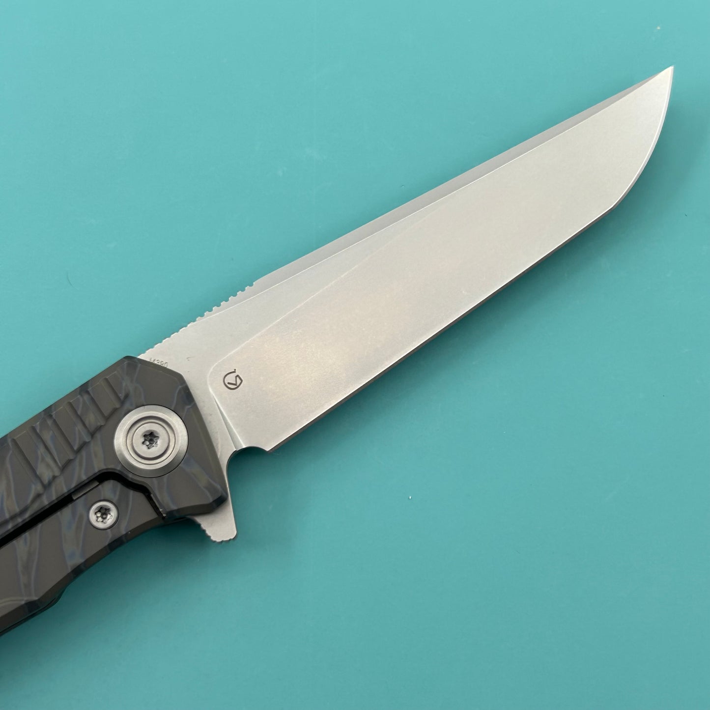 KB KNIVES  KB429B Pyramid Folding Knife Flame Titanium Handle 3.54'' Beadblast M390 Blade