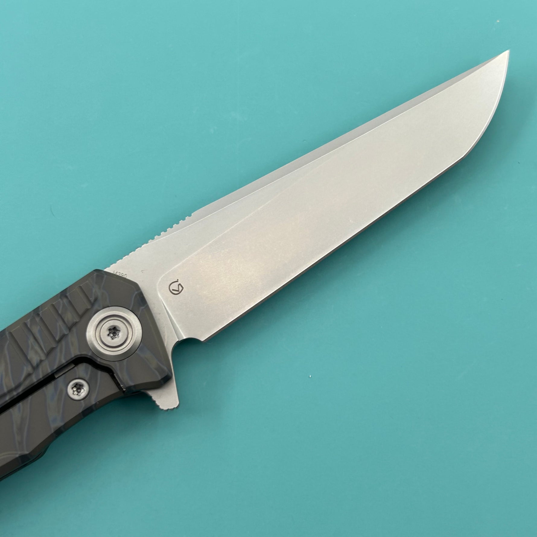 KB KNIVES  KB429B Pyramid Folding Knife Flame Titanium Handle 3.54'' Beadblast M390 Blade