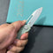 KUBEY KU321R Royal CM Designs EDC Pocket Knife Front Flipper Jade G10 Handle 2.99" Stonewash 14C28N