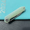 KUBEY KU321R Royal CM Designs EDC Pocket Knife Front Flipper Jade G10 Handle 2.99" Stonewash 14C28N