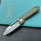 KUBEY KU321S Royal CM Designs EDC Pocket Knife Front Flipper Green G10 Handle 2.99" Stonewash 14C28N