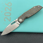 KB KNIVES KB457B Sear Thumb Stud Open Folding Pocket Knife Flamed Ti Micro Milling 2.99" Belt Satin S90V Blade