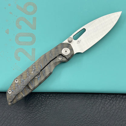 KB KNIVES KB457B Sear Thumb Stud Open Folding Pocket Knife Flamed Ti Micro Milling 2.99" Belt Satin S90V Blade