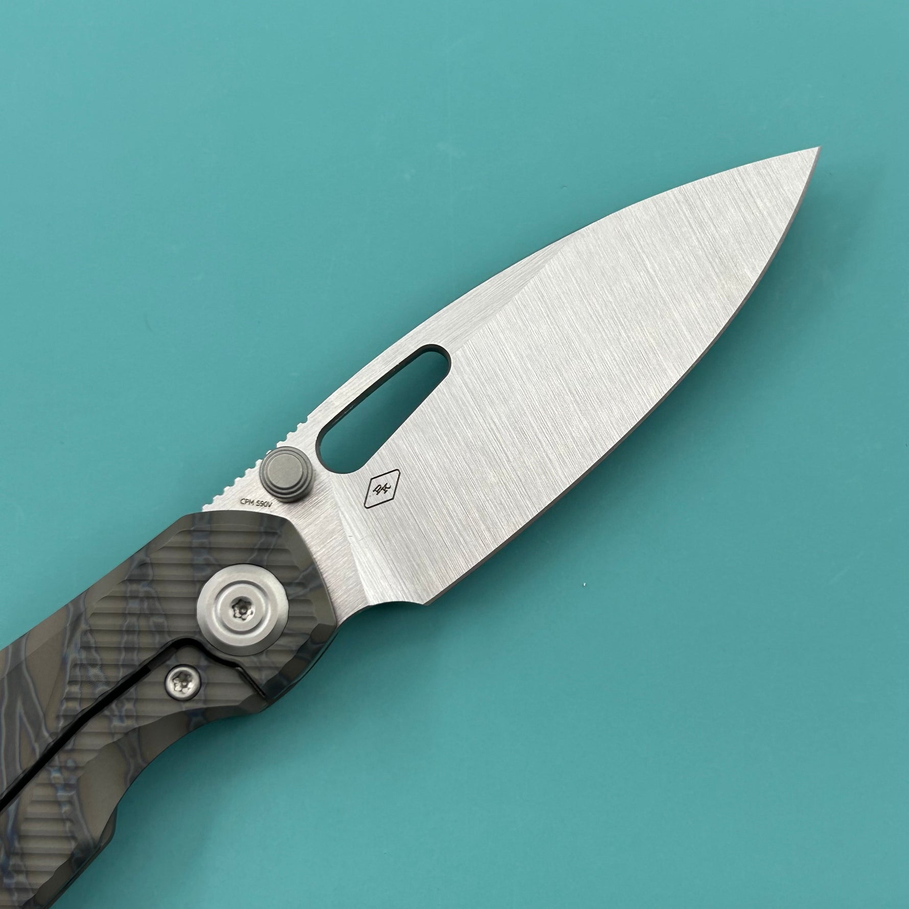 KB KNIVES KB457B Sear Thumb Stud Open Folding Pocket Knife Flamed Ti Micro Milling 2.99" Belt Satin S90V Blade