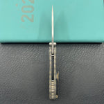 KB KNIVES KB457B Sear Thumb Stud Open Folding Pocket Knife Flamed Ti Micro Milling 2.99" Belt Satin S90V Blade