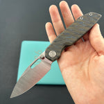 KB KNIVES KB457B Sear Thumb Stud Open Folding Pocket Knife Flamed Ti Micro Milling 2.99" Belt Satin S90V Blade
