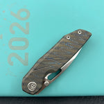 KB KNIVES KB457B Sear Thumb Stud Open Folding Pocket Knife Flamed Ti Micro Milling 2.99" Belt Satin S90V Blade