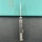 KB KNIVES KB457A Sear Thumb Stud Open Folding Pocket Knife Gray Ti Micro MIlling 2.99" Belt Satin S90V Blade