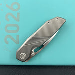 KB KNIVES KB457A Sear Thumb Stud Open Folding Pocket Knife Gray Ti Micro MIlling 2.99" Belt Satin S90V Blade
