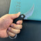 KUBEY KU298A Rogue Recurve Karambit Folding Knife Black G10 Handle 2.91" Stonewash 14C28N Blade