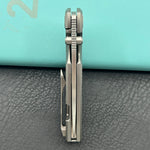 KB KNIVES KB457A Sear Thumb Stud Open Folding Pocket Knife Gray Ti Micro MIlling 2.99" Belt Satin S90V Blade